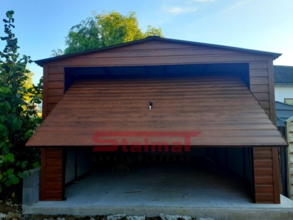 Garaż blaszany drewnopodobny 6 x 4 m